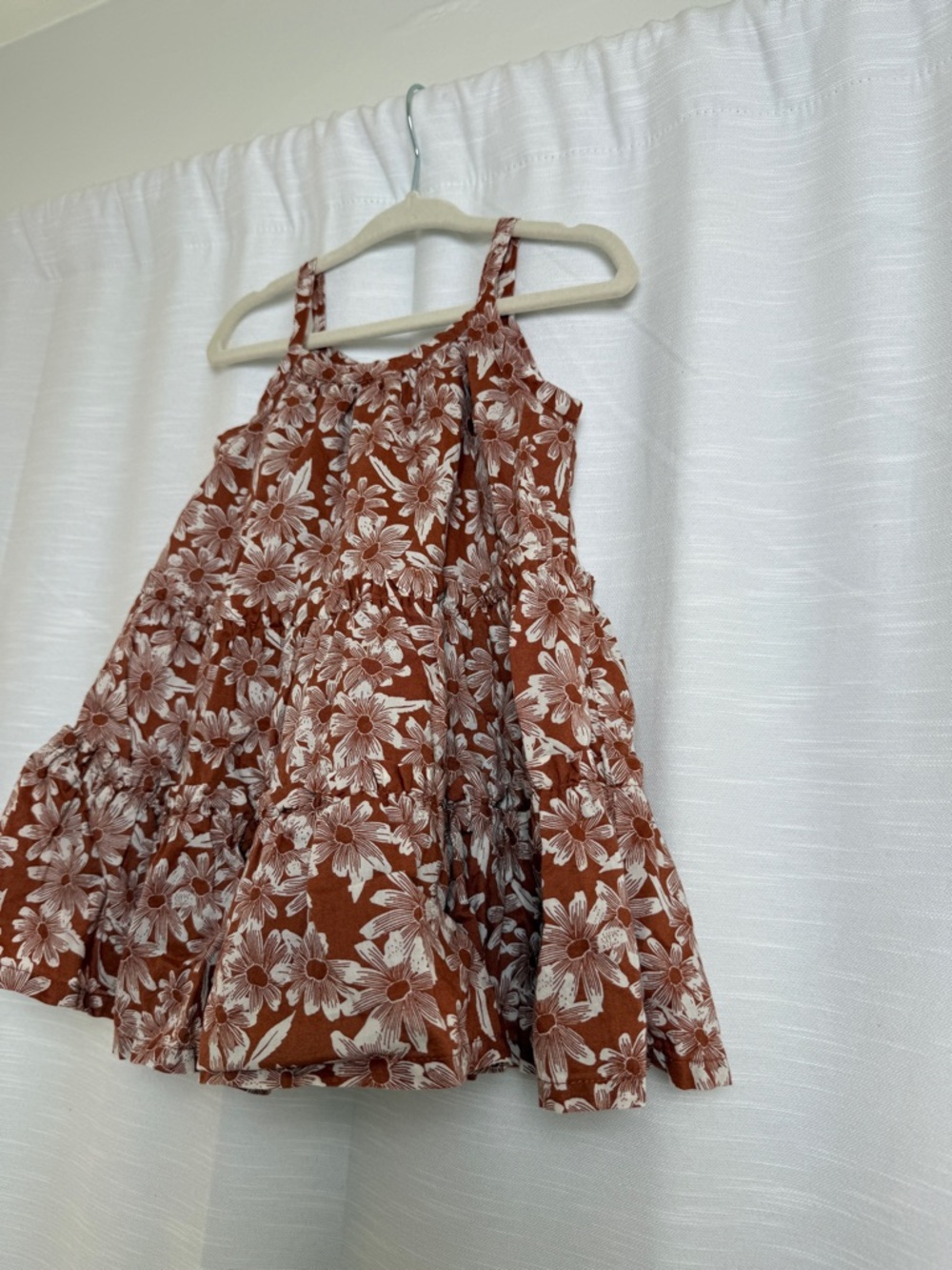 Gap Toddler Floral Boho Dress Rust Brown Daisy Print Twirl | Size 12-18M - Picture 6 of 11